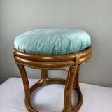 Vintage rattan pouf