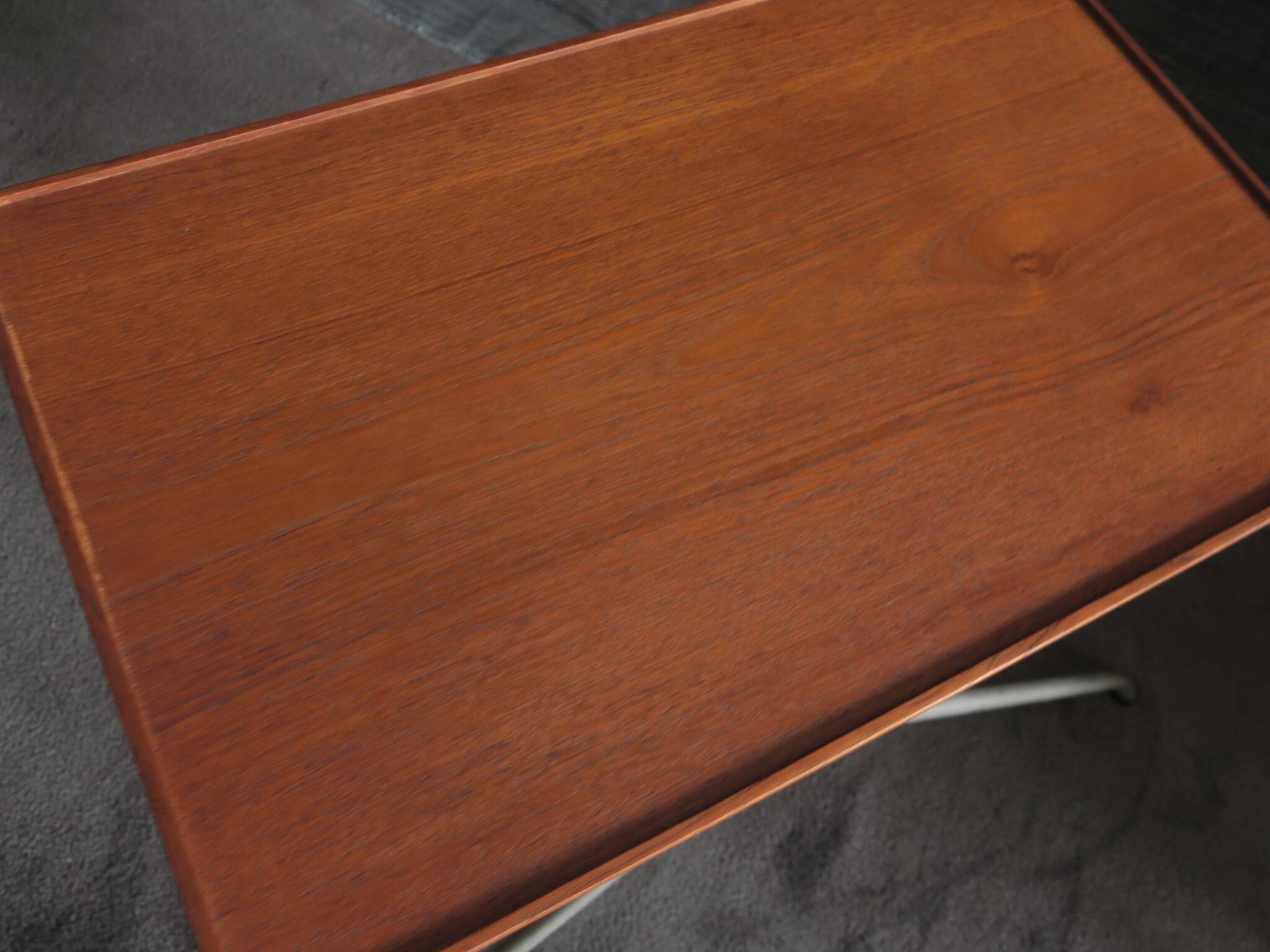 Danish teak and aluminium adjustable wine or side table, 1960s