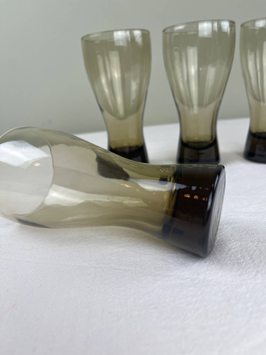 Vintage smoked glass cup