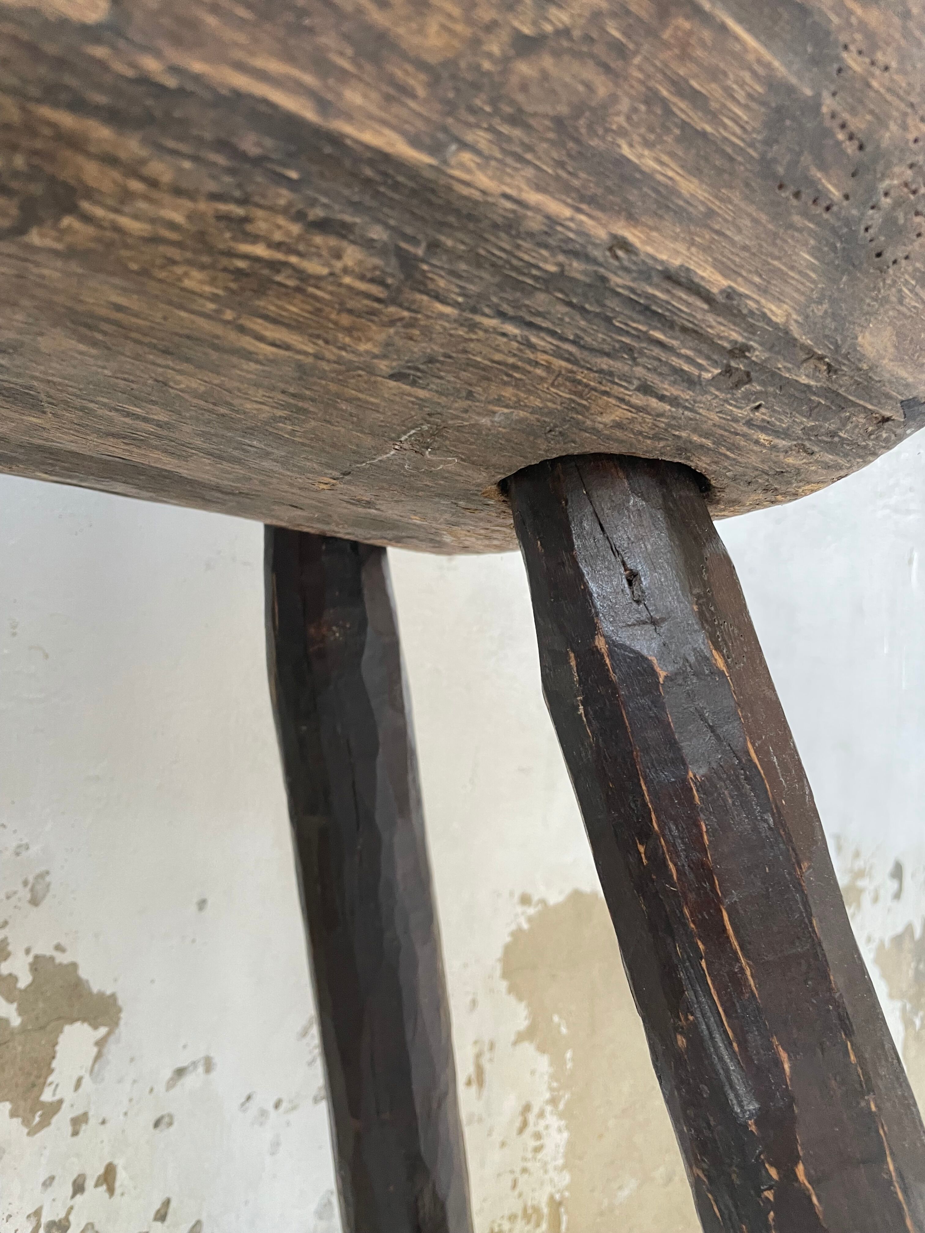 Brutalist solid wood console