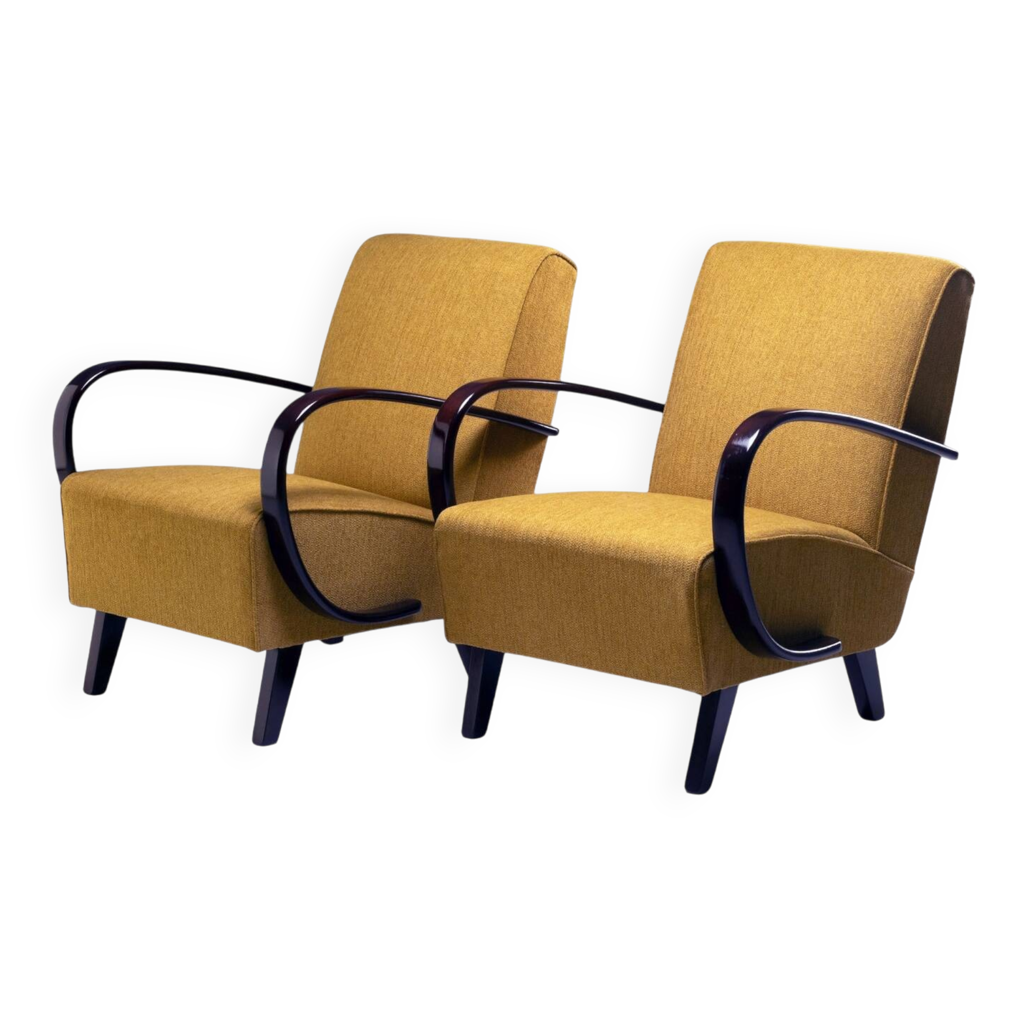 Pair of Armchairs H-227, Jindřich Halabala, 1930s