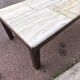 Table basse en bois et travertin 1970 1980