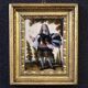 Antique 17th century marble painting, portrait of a South American nobleman