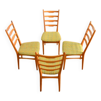 Suite de 4 chaises à manger scandinave 1960s