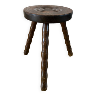 Tripod wooden stool beaded 40-50s