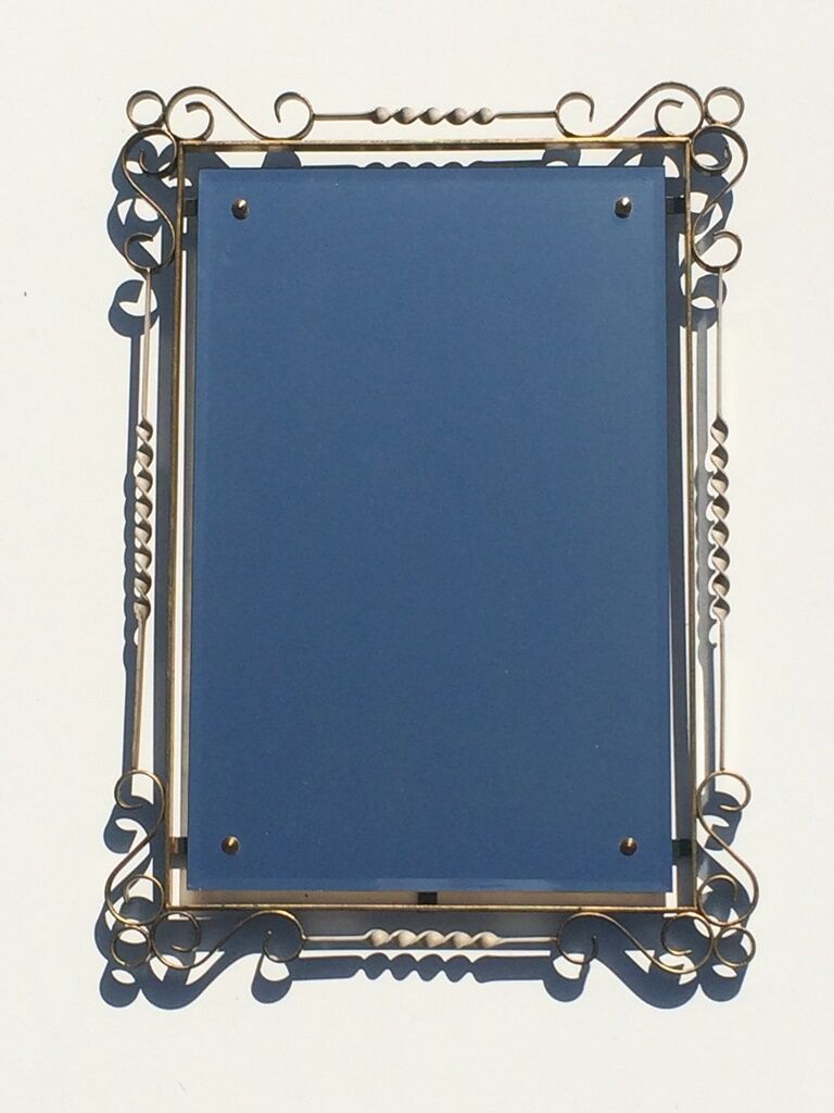 Miroir fer forgé " Hollywood Regency " 52 x 73 vintage 50s