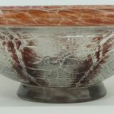 WMF art deco ikora glass BOWL karl wiedmann 1930s orange and dark red