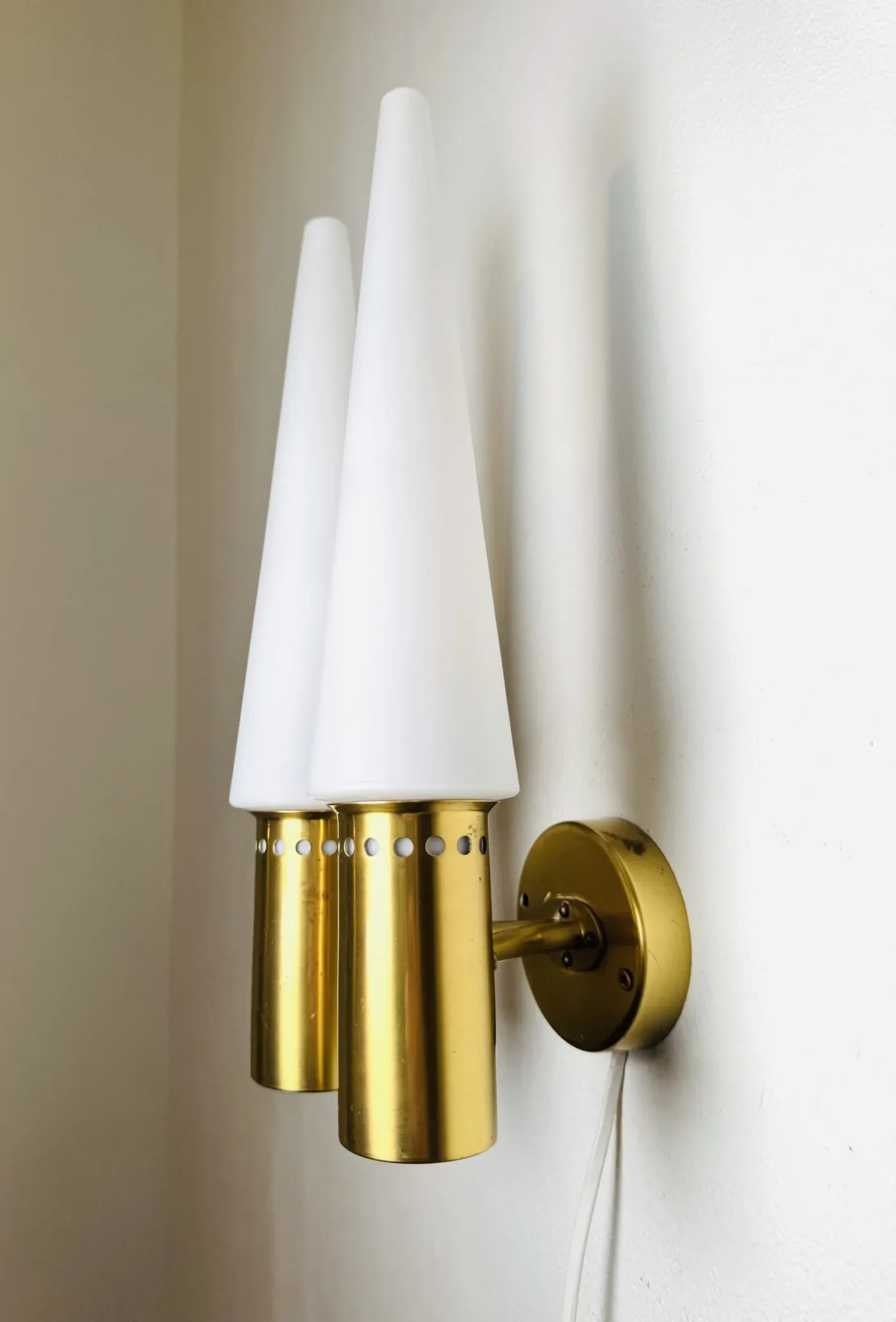 Brass Coloured Double Wall Lamp By Hans-Agne Jakobsson For Markaryd, Sweden, 1960'S
