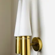 Brass Coloured Double Wall Lamp By Hans-Agne Jakobsson For Markaryd, Sweden, 1960'S