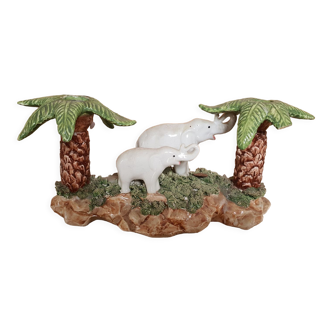 Elephant ceramic candle holders