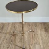 Old tripod pedestal table formica and brass 50s