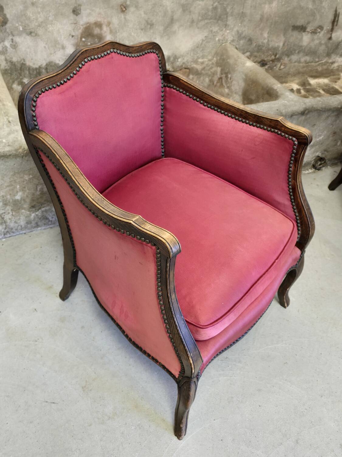 Pair of Louis XV style bergere chairs