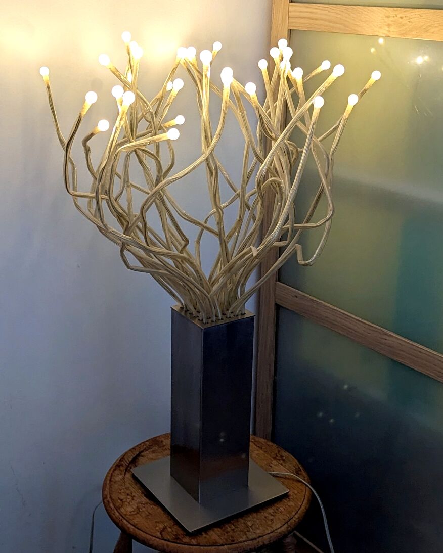 Lampe Ikea Stranne, arbre inox & plastique des années 80-90, medusa pieuvre  | Selency