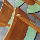 Set of 4 formica and wood chairs