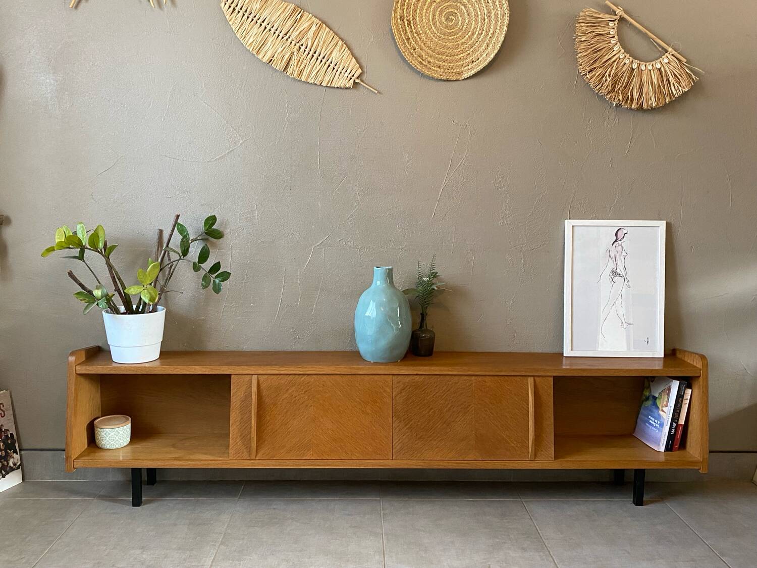 Vintage wooden sideboard (shallow)