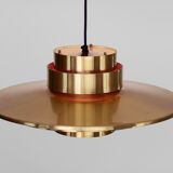 Brass coloured hanging lamp by Lyskaer Denmark 1970