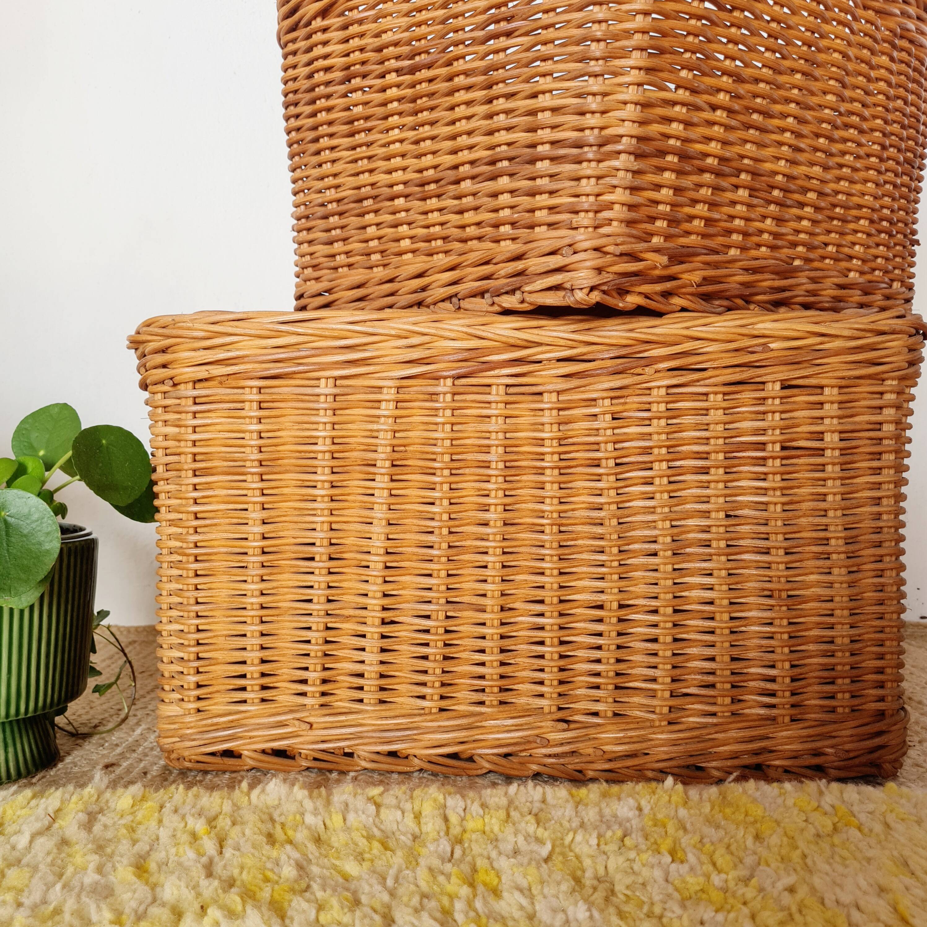 Pair of wicker baskets - planters