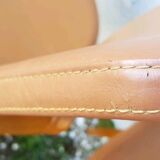 4 chairs wood and leatherette 60s