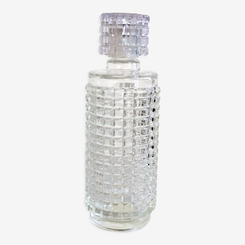 Ancien flacon de parfum  en verre texturé
