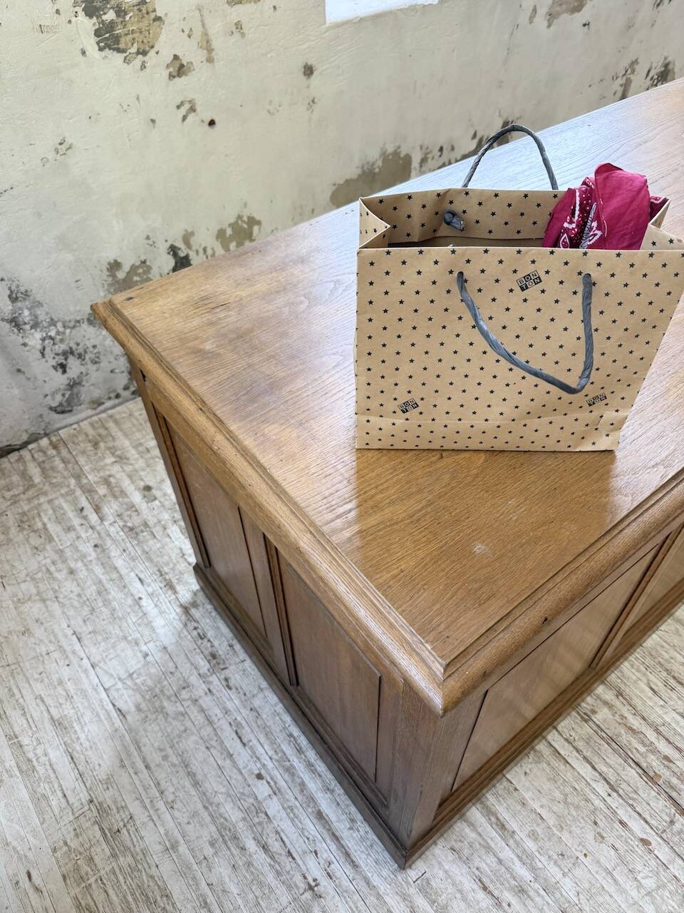 1950s oak office counter