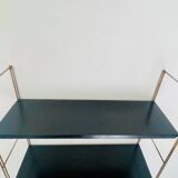 Modular vintage wall shelf, metal and brass circa 1960s