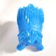 Portieux Gothic opaline goblet candle holder in blue opaline signed - 1910