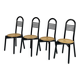 Set of four vintage chairs Viennese cane 80s Memphis by Antonio Sibau