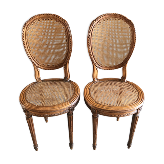 Duo of canned chairs