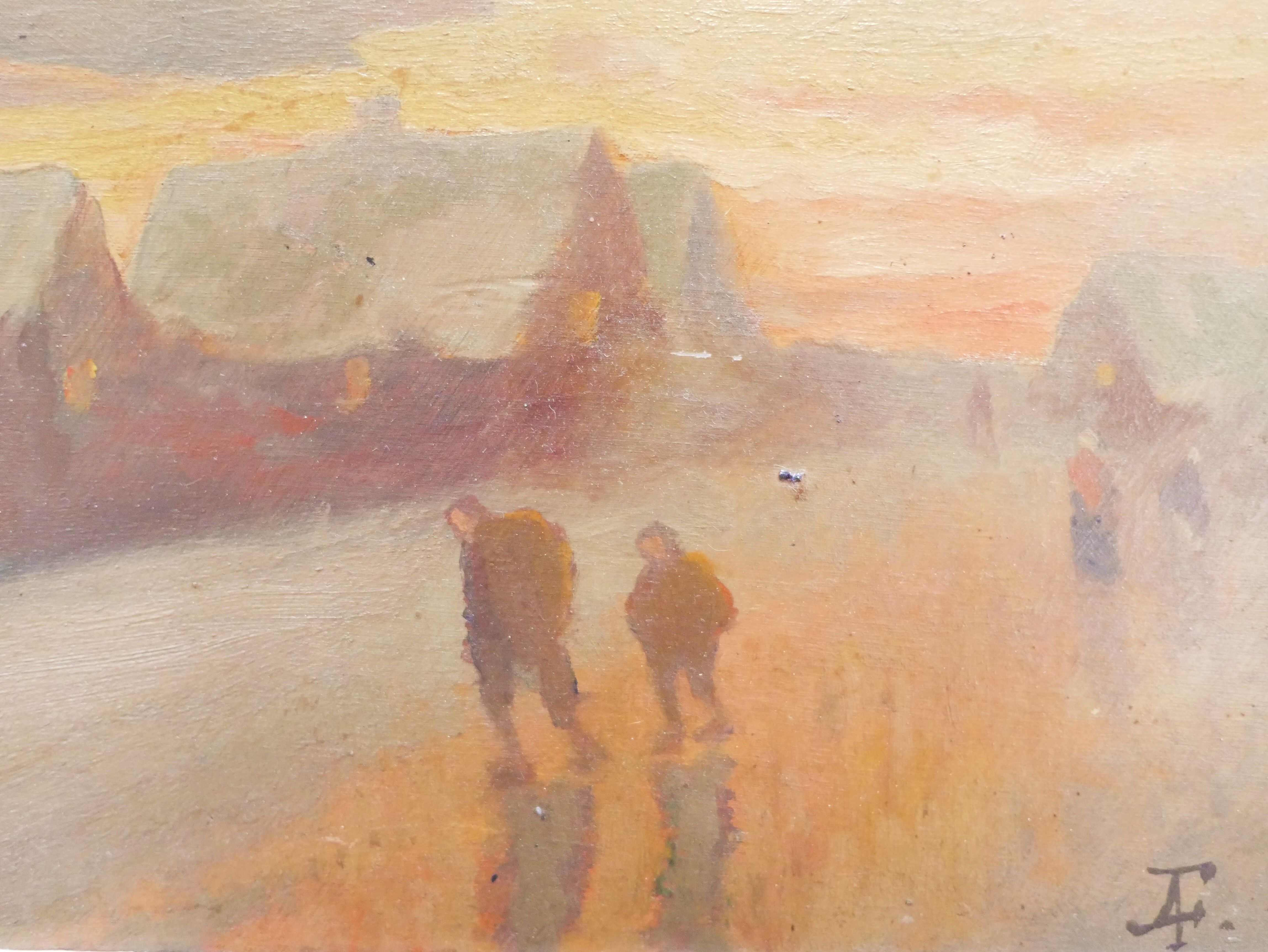 Vintage painting, oil on panel signed J. Arnaud