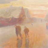 Vintage painting, oil on panel signed J. Arnaud