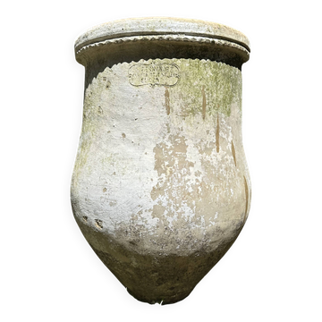 Ancient terracotta pottery jar from the 19th century.