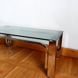 Table basse design métal chromé 1970