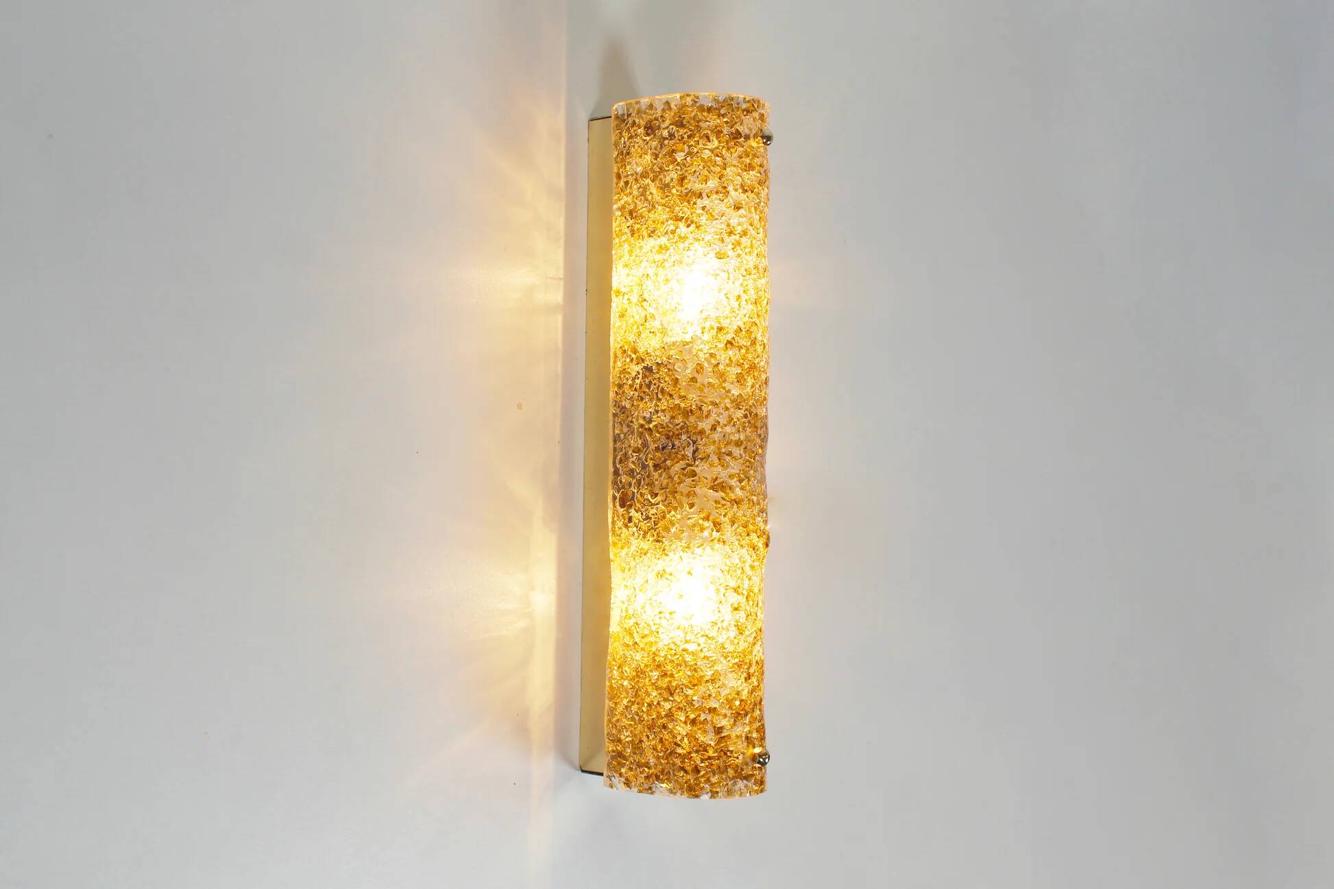 Pair of 1970s Murano glass wall lamps by Hillebrand