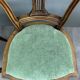 8 Vintage Wooden Chairs With Green Velvet Seat 20th Century