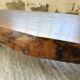 Table basse années 50 plateau bois exotique XXL