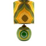 Space Age green ceramic table lamp, Italy 1960s