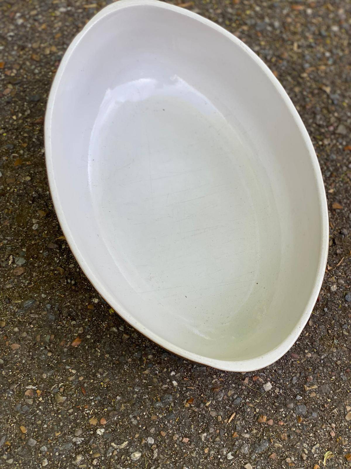 Oval stoneware salad bowl 2 litres