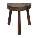 Old half-moon wooden tripod stool