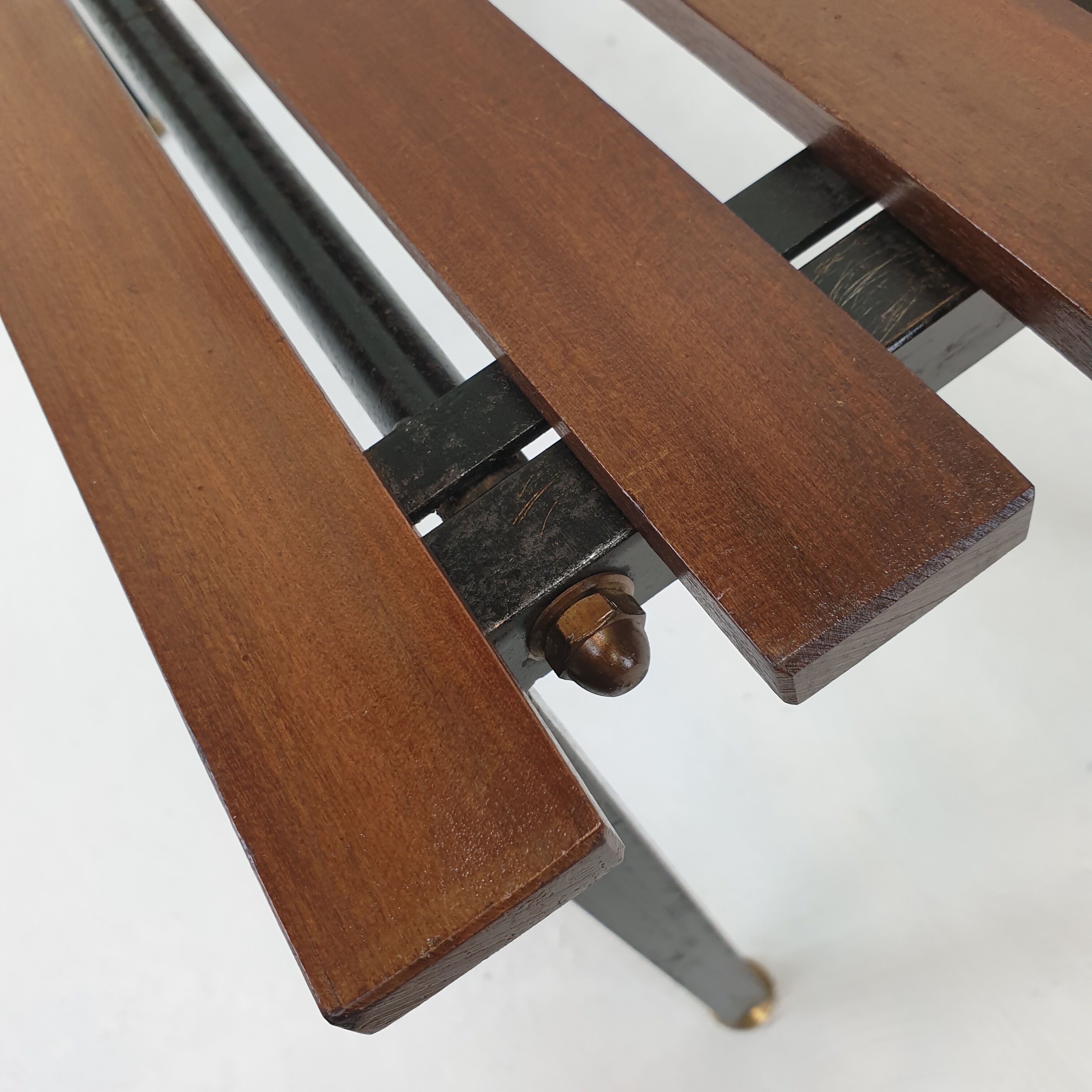 Bench in Teak with Brass Feet, Italy, 1950s