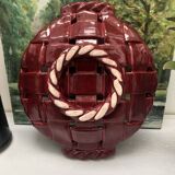 Woven ceramic basket signed France FPP Vallauris