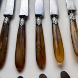 18 Wiskemann table knives in horn
