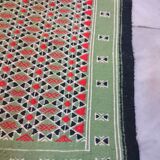Green Berber kilim woollen carpet 55x205cm