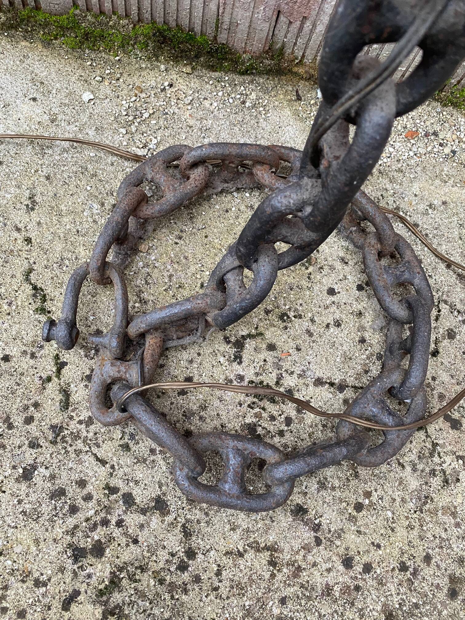 Brutalist chain floor lamp