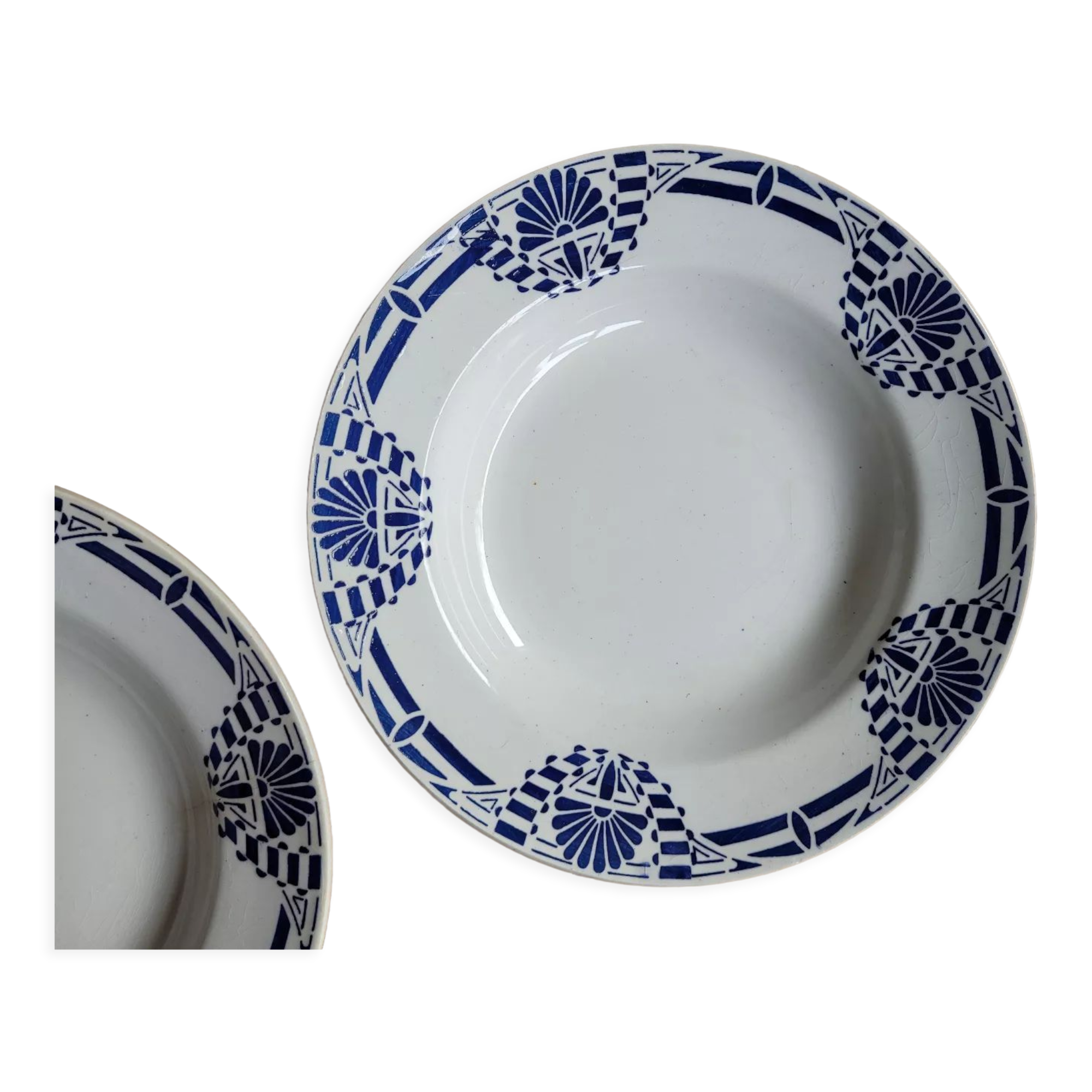 Set of 3 hollow plates Orchies Moulin des Loups Palmes