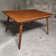 Table de salon pieds compas 50's en chêne 130x90 cm