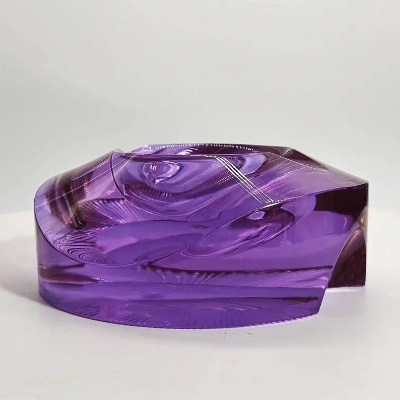 Rare Purple Glass Ashtray - Moser 1960s