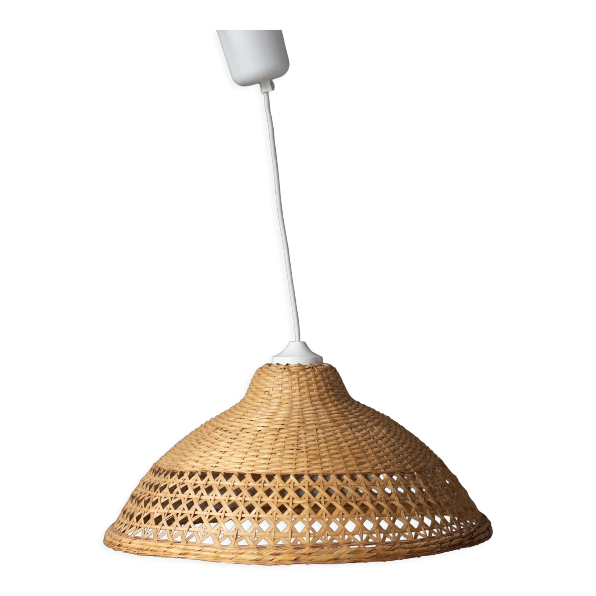 Vintage rattan wicker pendant lamp