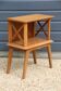 Crossed lattice bedside table veneered in oak
