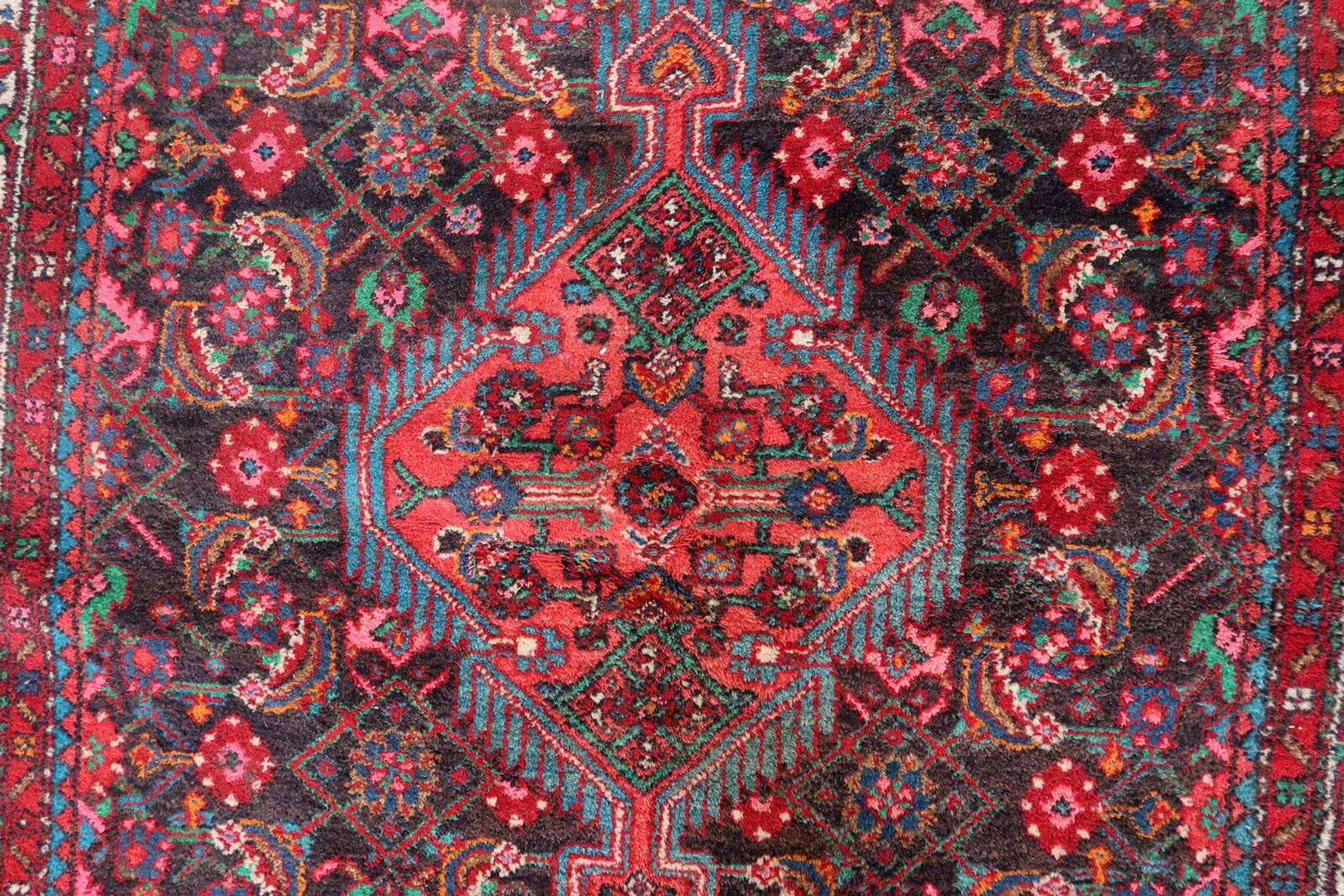 Handmade vintage Persian Malayer rug 129cm x 219cm 1960s