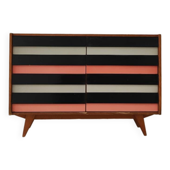 U-453 pink chest of drawers with 8 drawers by Jiri Jiroutek for Interier Praha 1960